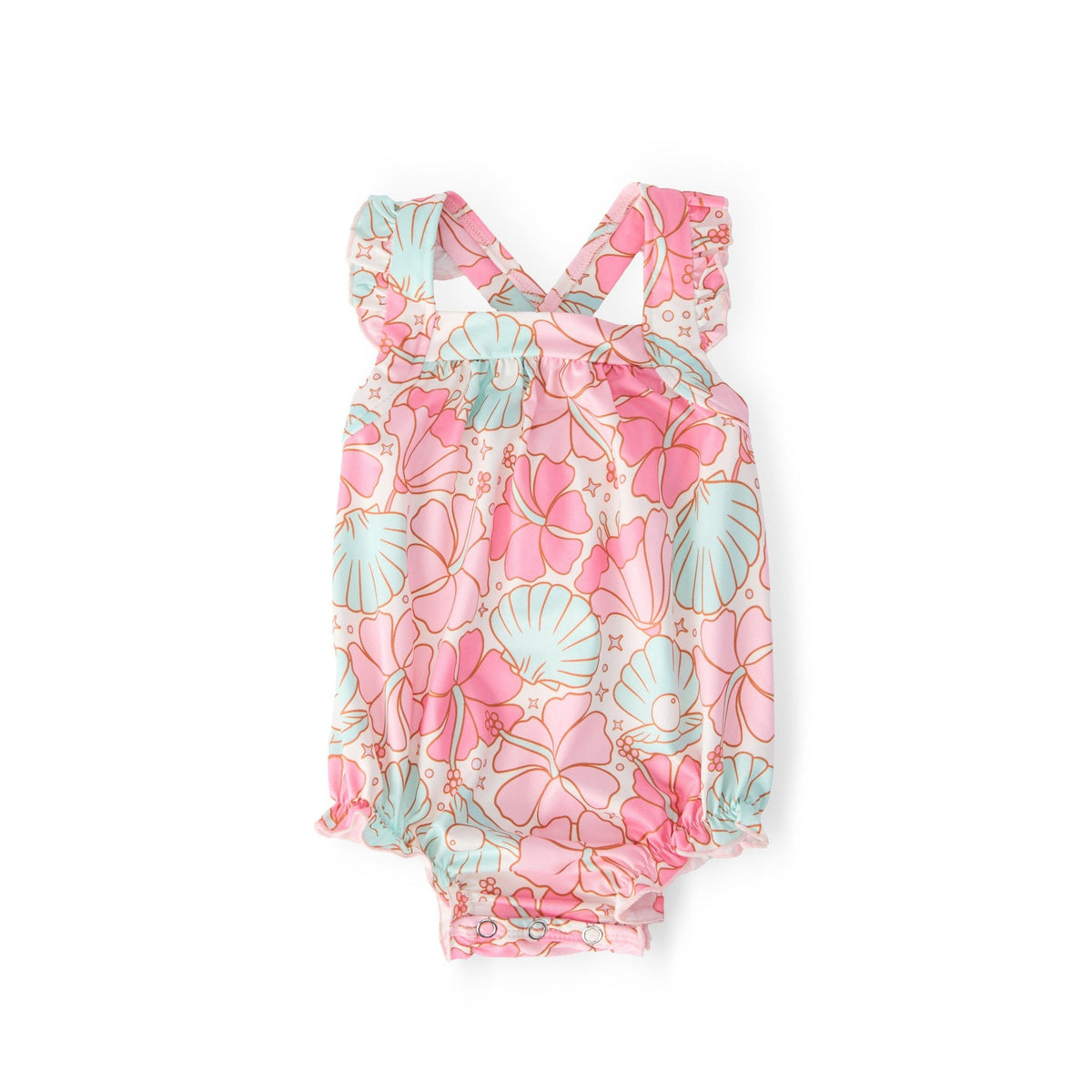 Beach Daze Ruffle Cross Back Romper
