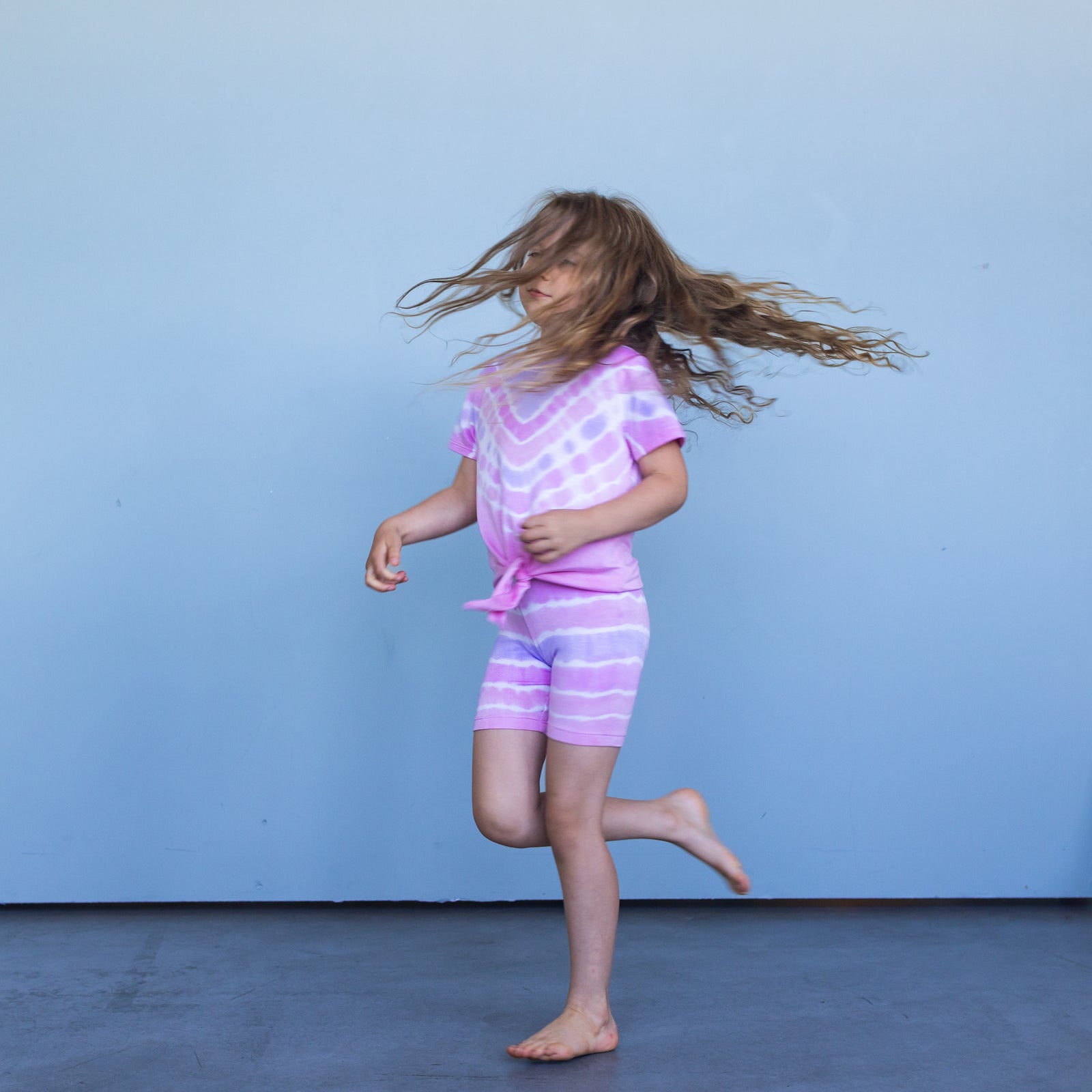 beach tee + biker short | peony