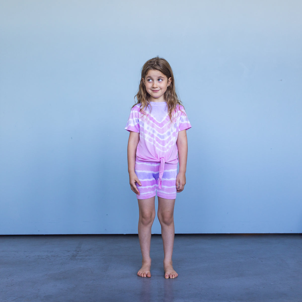 beach tee + biker short | peony