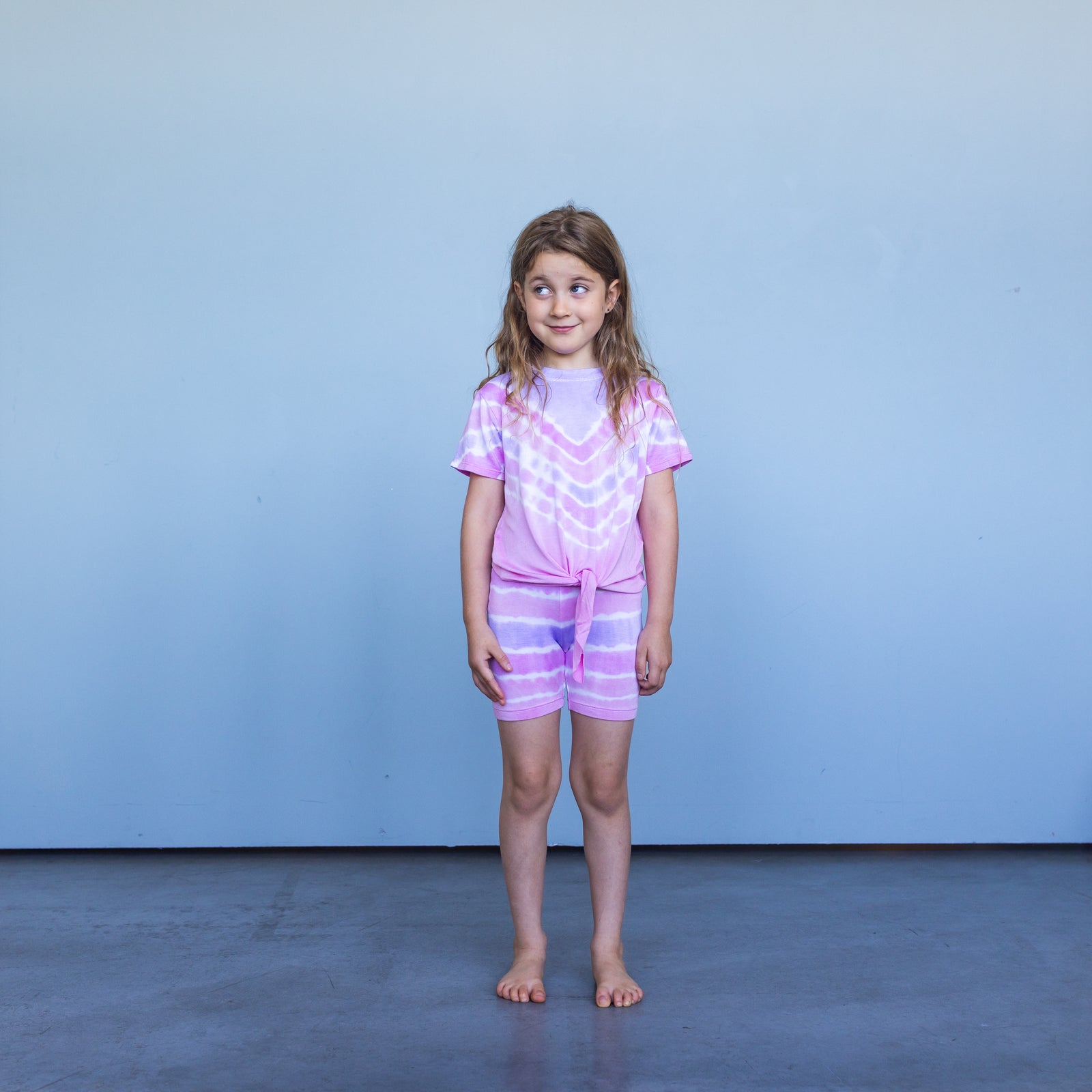 beach tee + biker short | peony