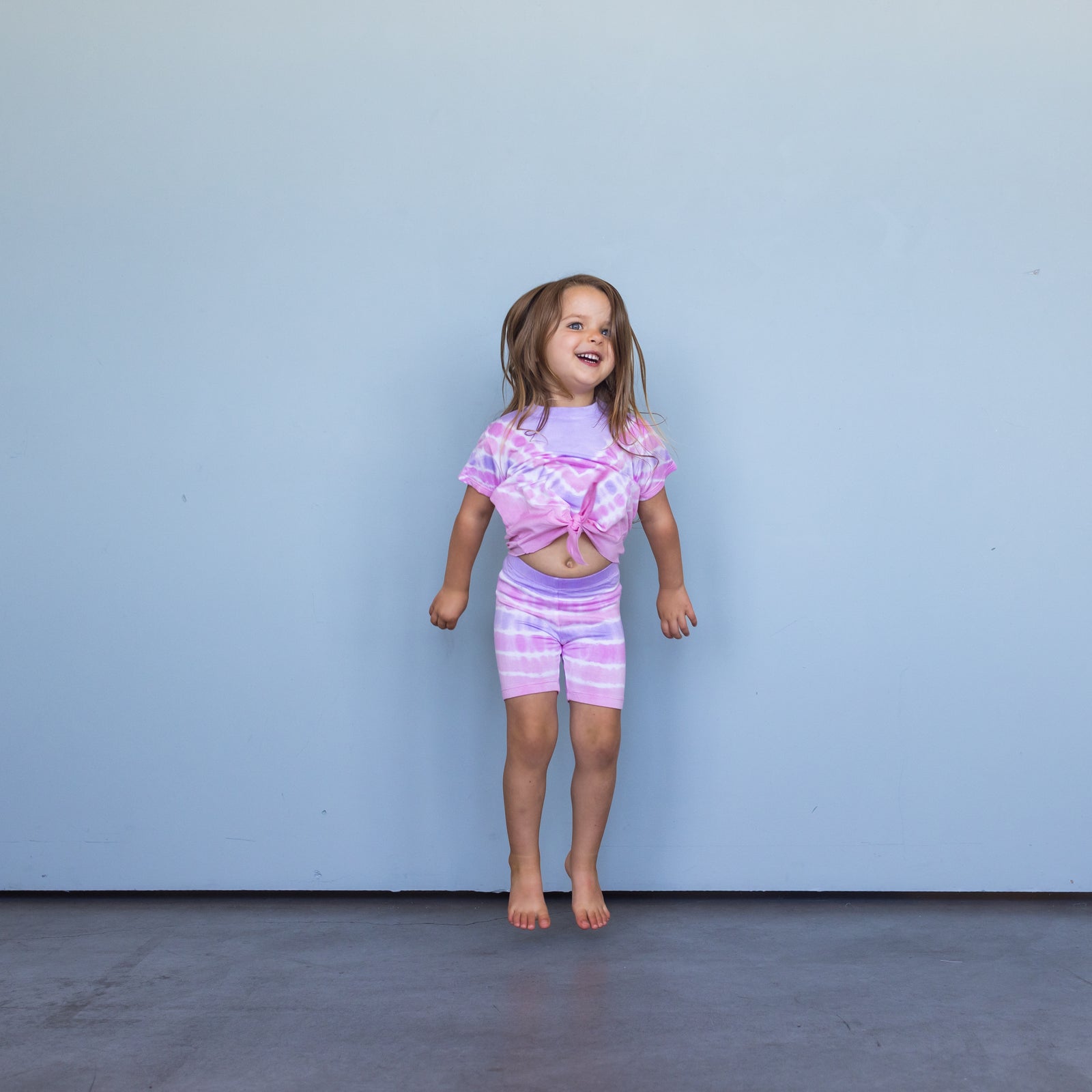 beach tee + biker short | peony