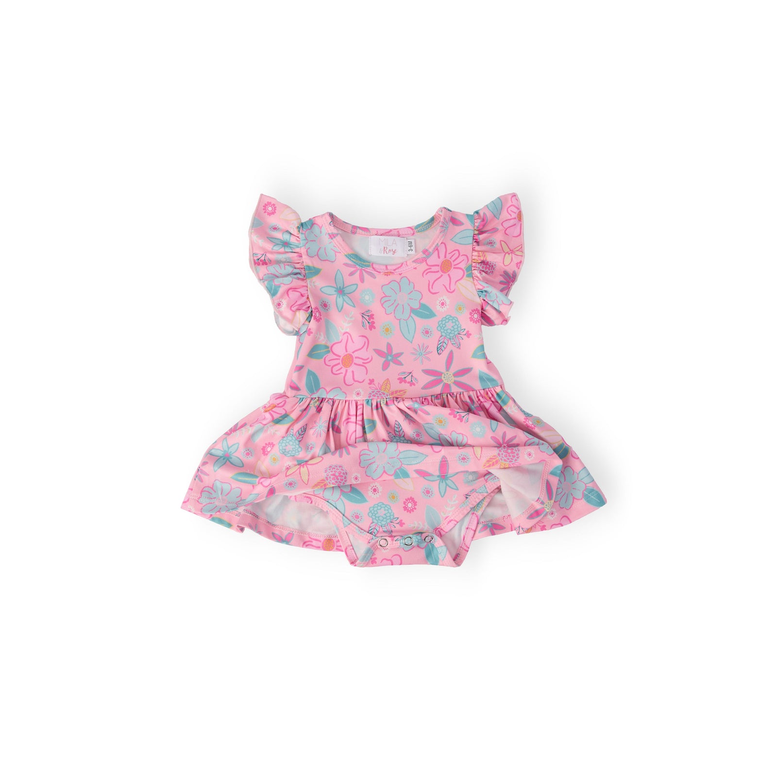 Beachy Blooms S/S Flutter Twirl Bodysuit