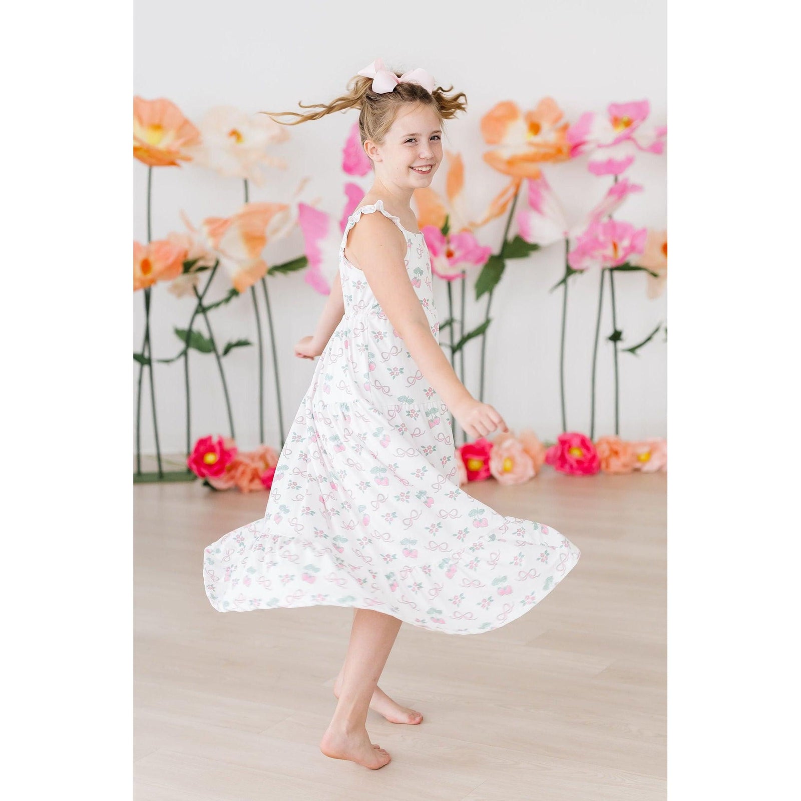 Berries & Bows Ruffle Maxi Dress