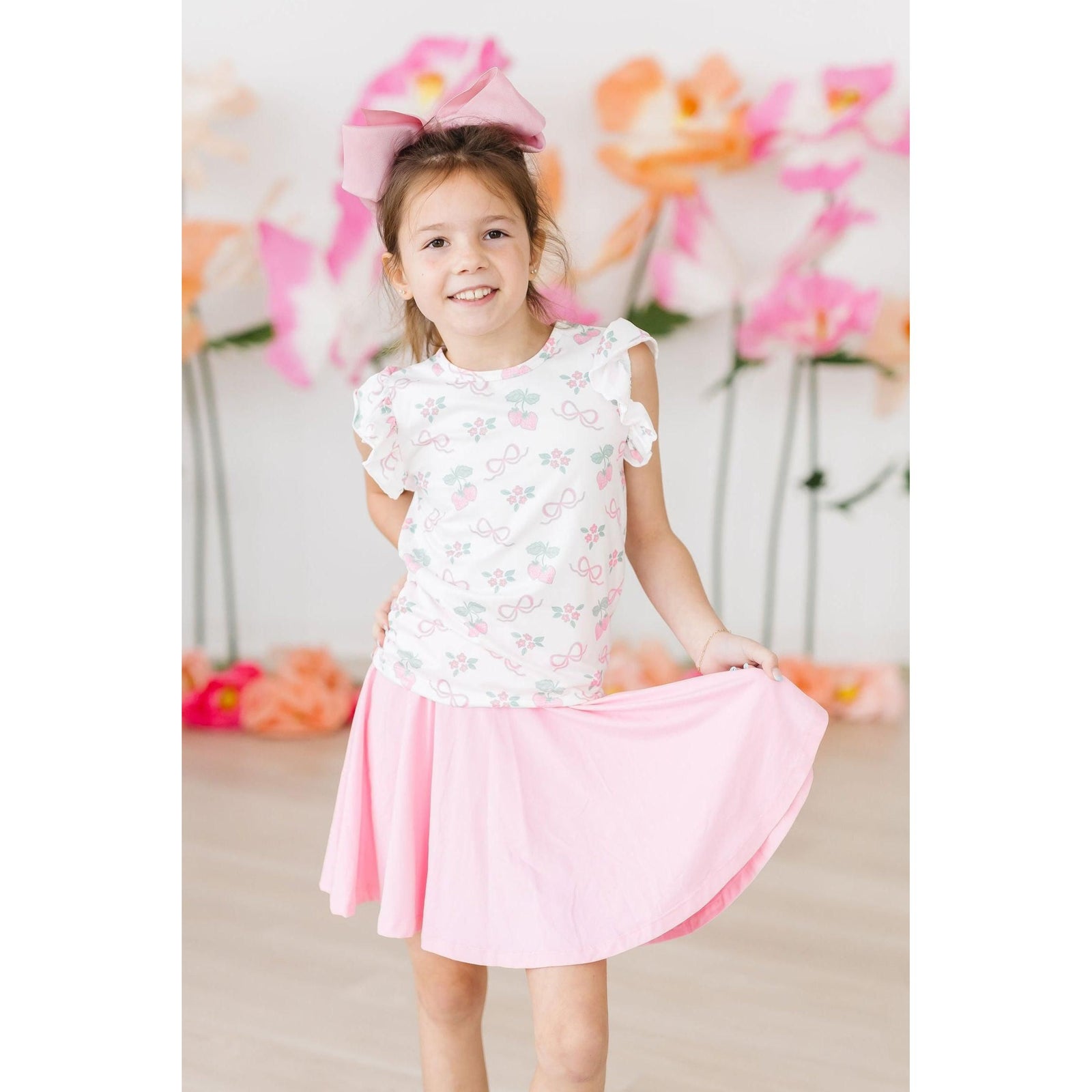 Berries & Bows S/S Ruffle Tee