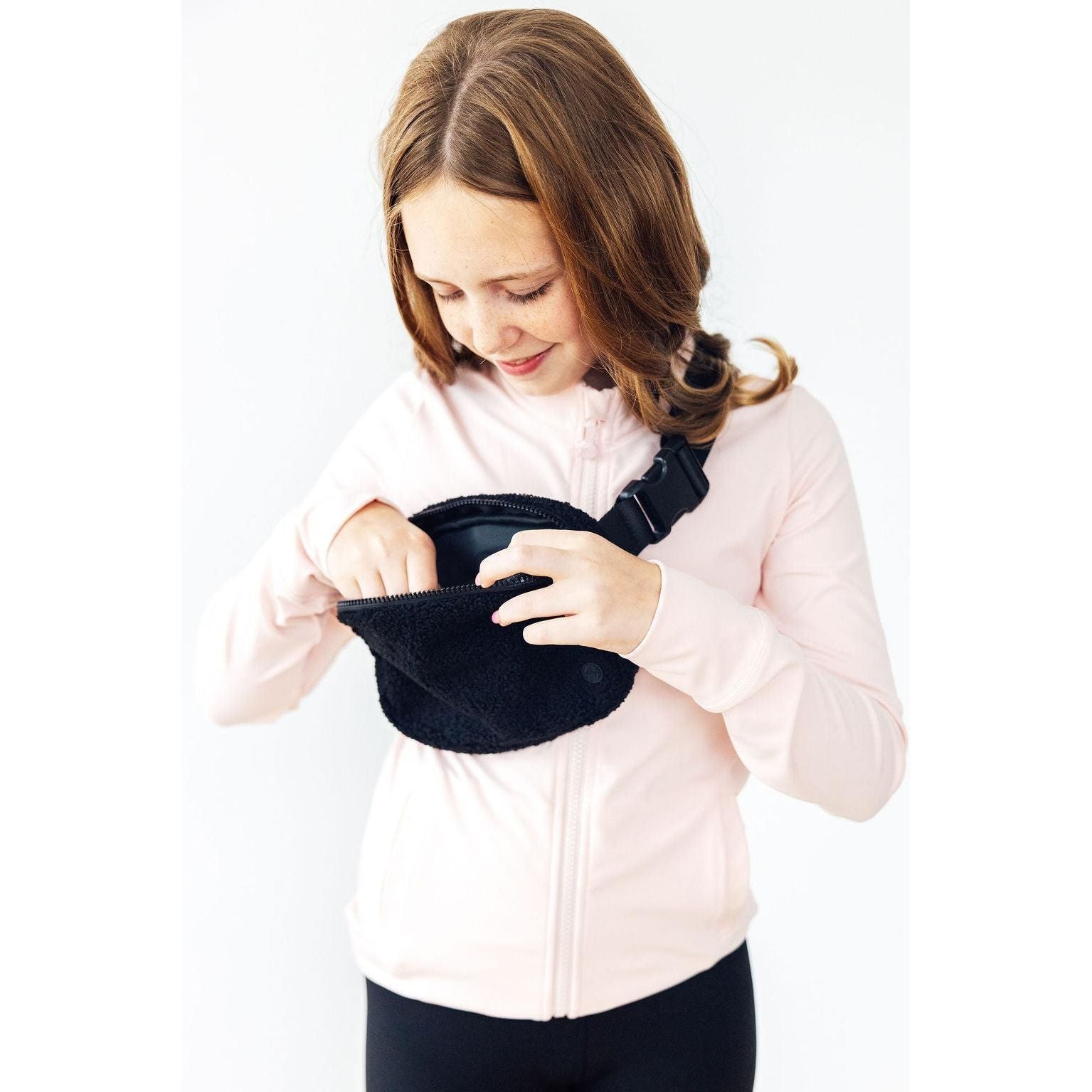 Black Fleece Belt Bag