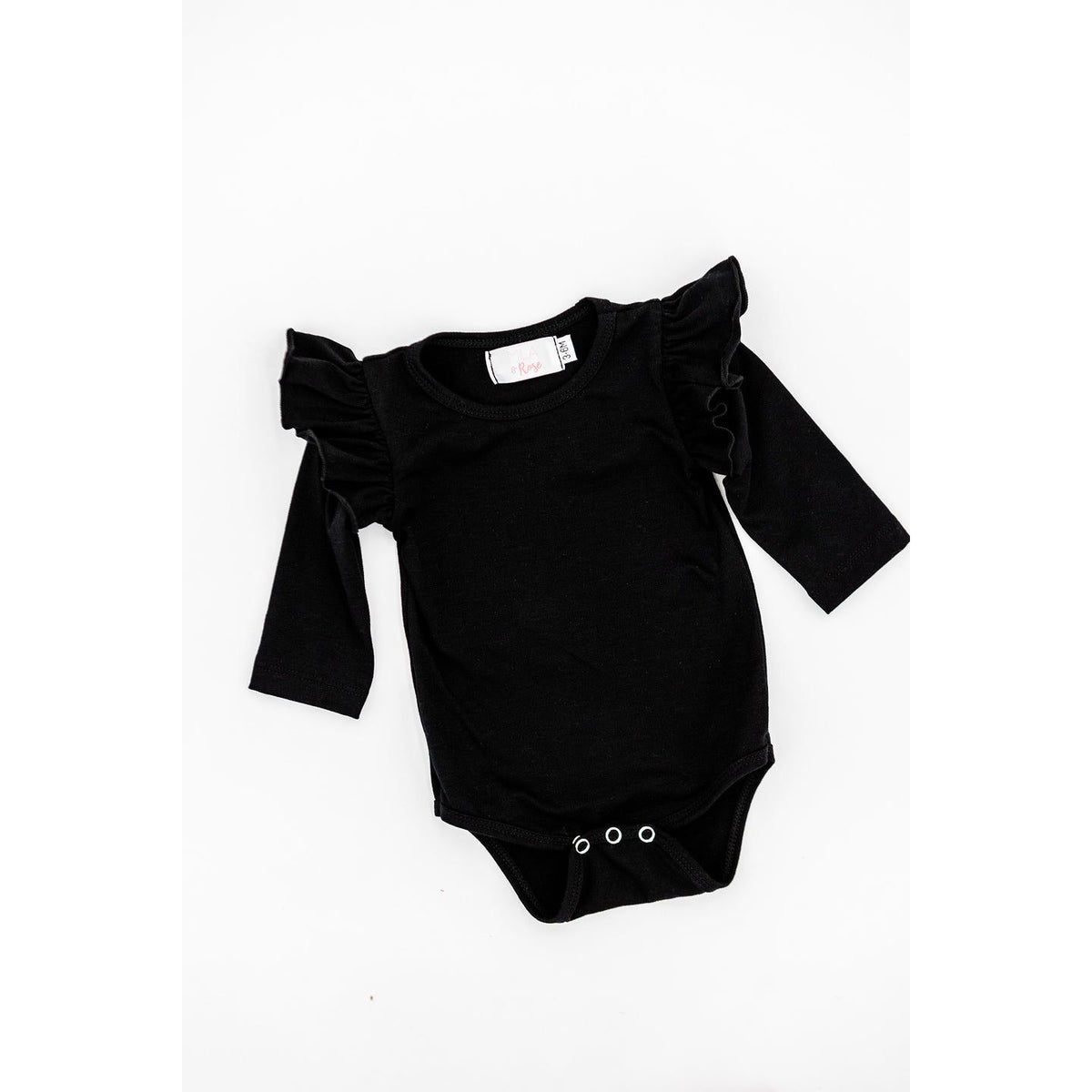 Black L/S Flutter Bodysuit