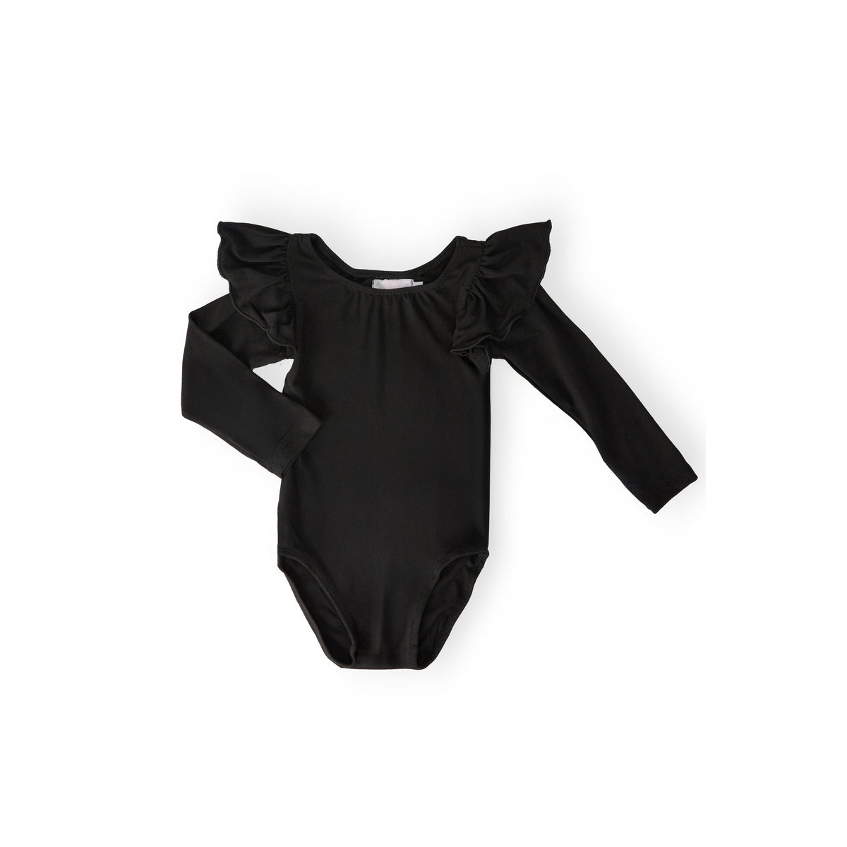 Black L/S Flutter Sleeve Leotard