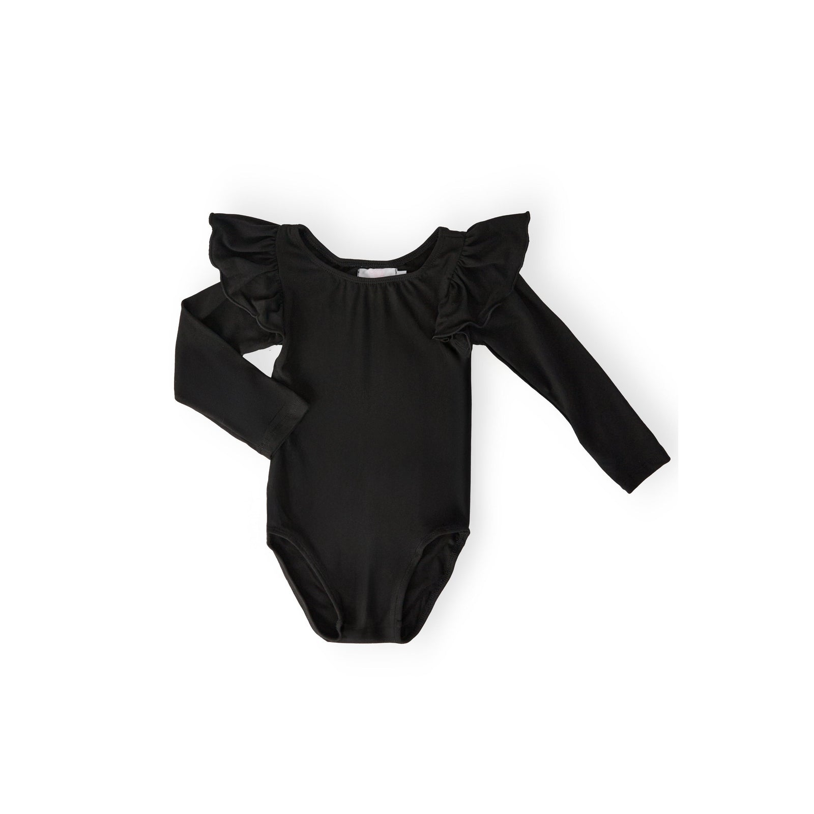 Black L/S Flutter Sleeve Leotard
