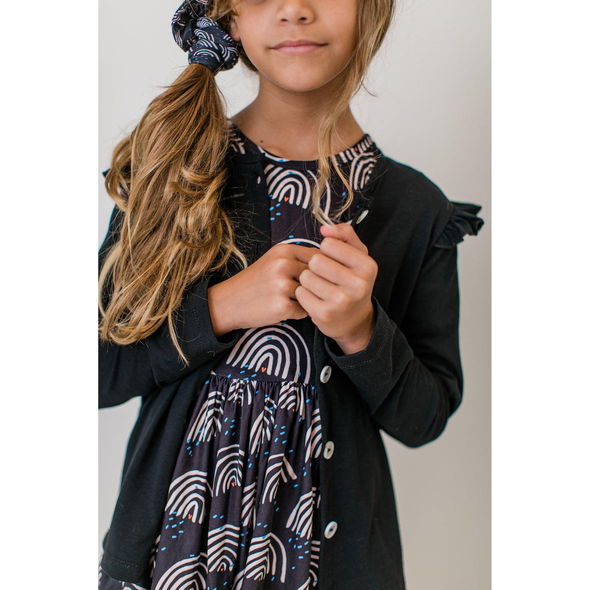 Black Ruffle Cardigan