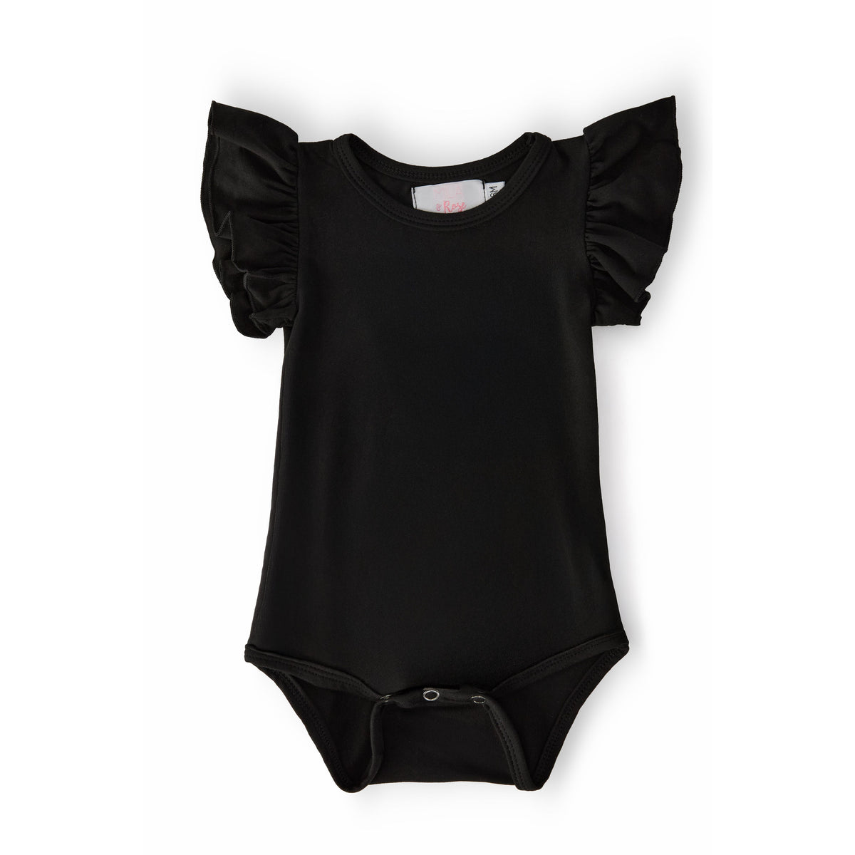 Black S/S Flutter Bodysuit