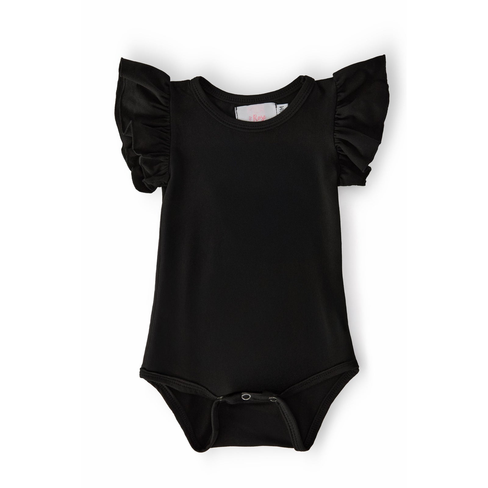 Black S/S Flutter Bodysuit