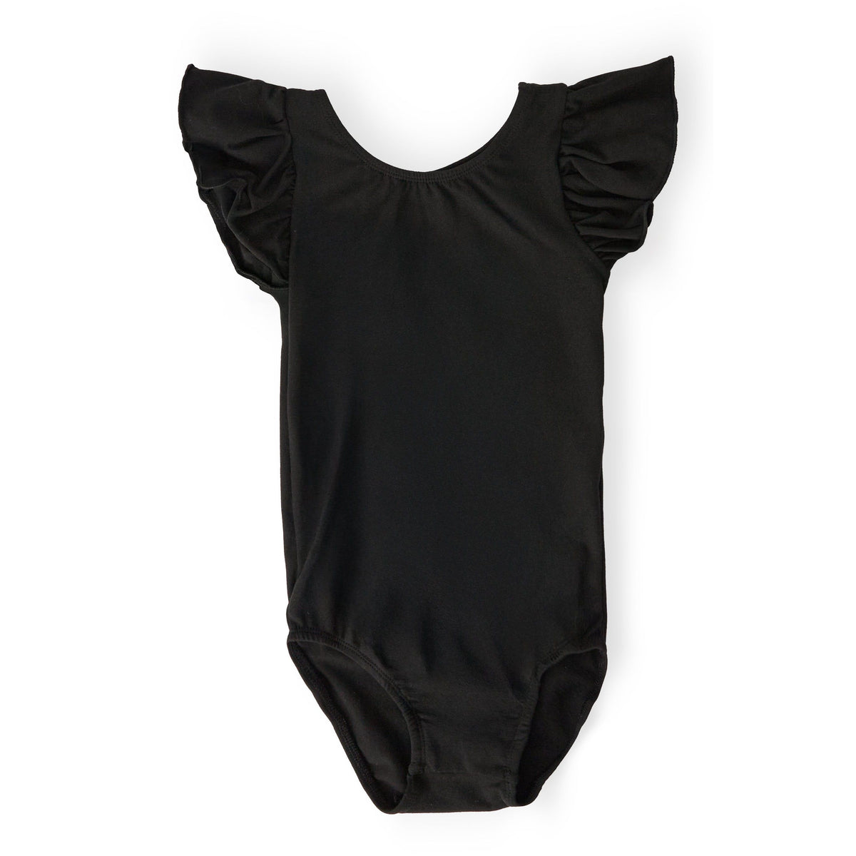 Black S/S Flutter Sleeve Leotard
