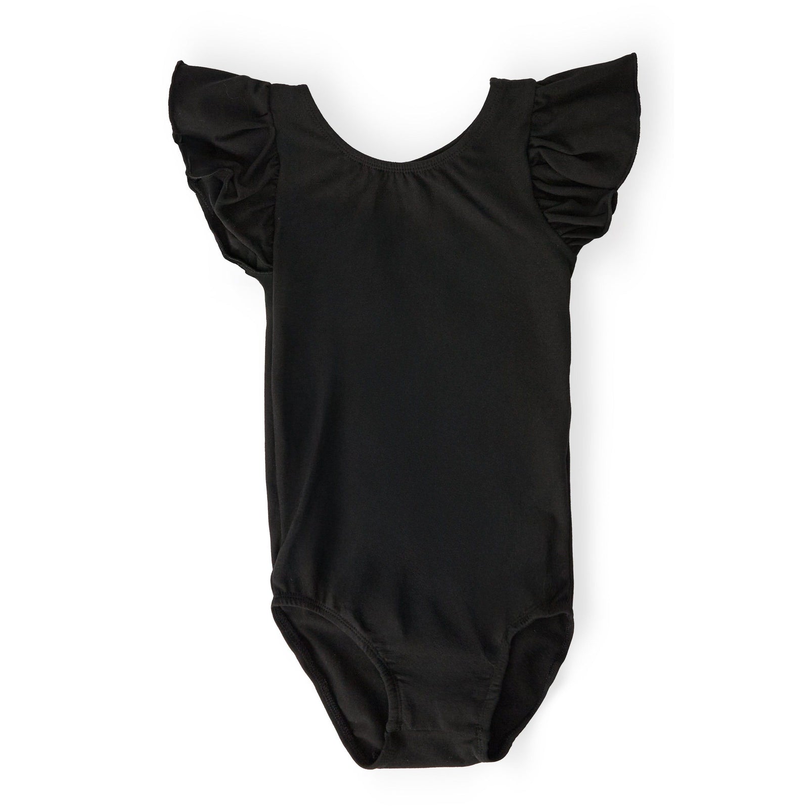 Black S/S Flutter Sleeve Leotard