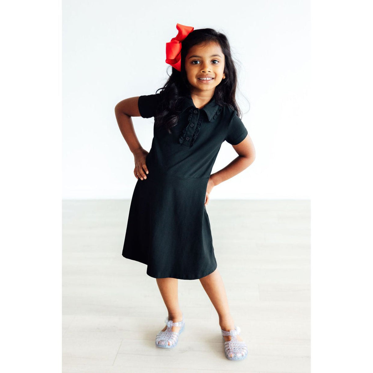 Black S/S Polo Dress