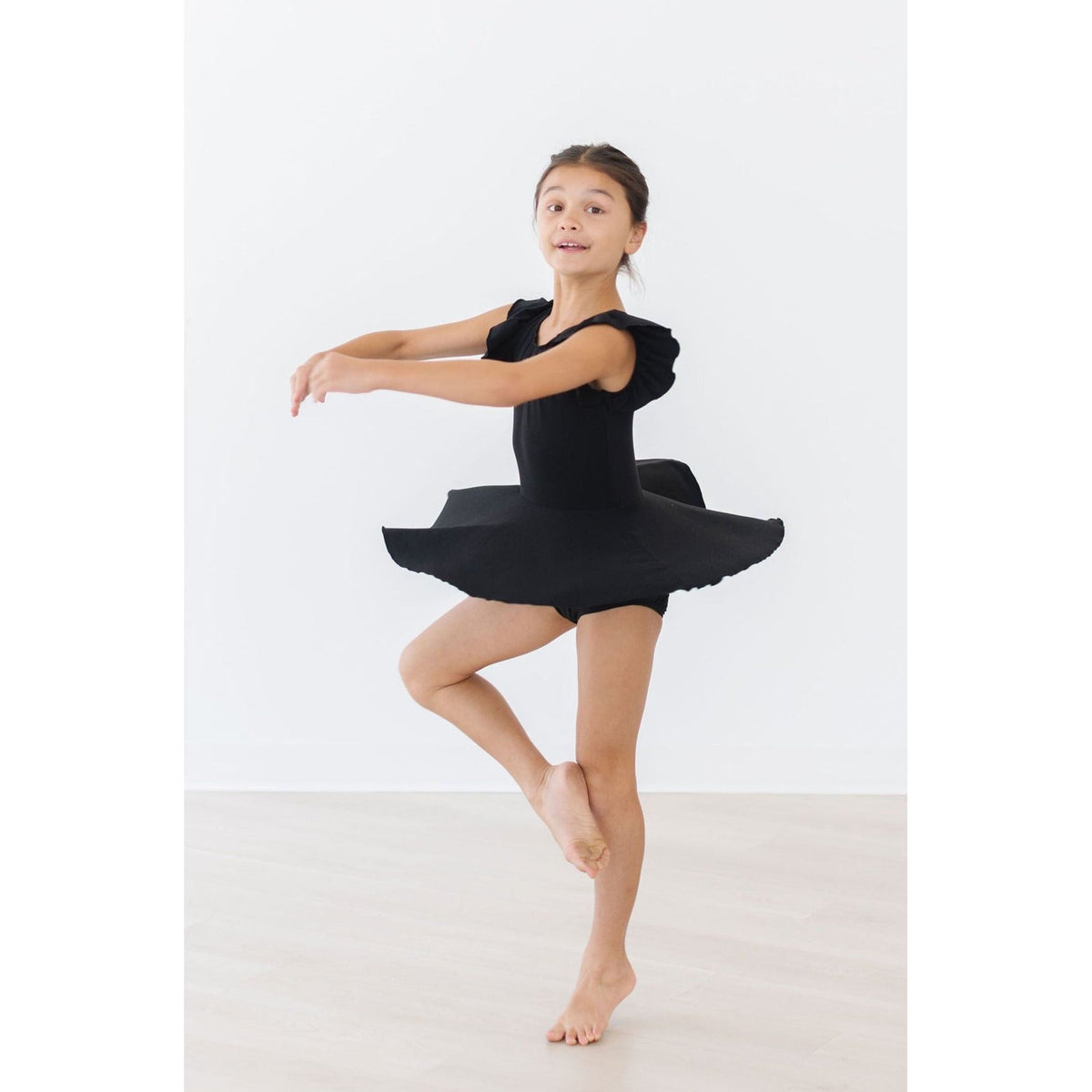 Black S/S Twirl Leotard