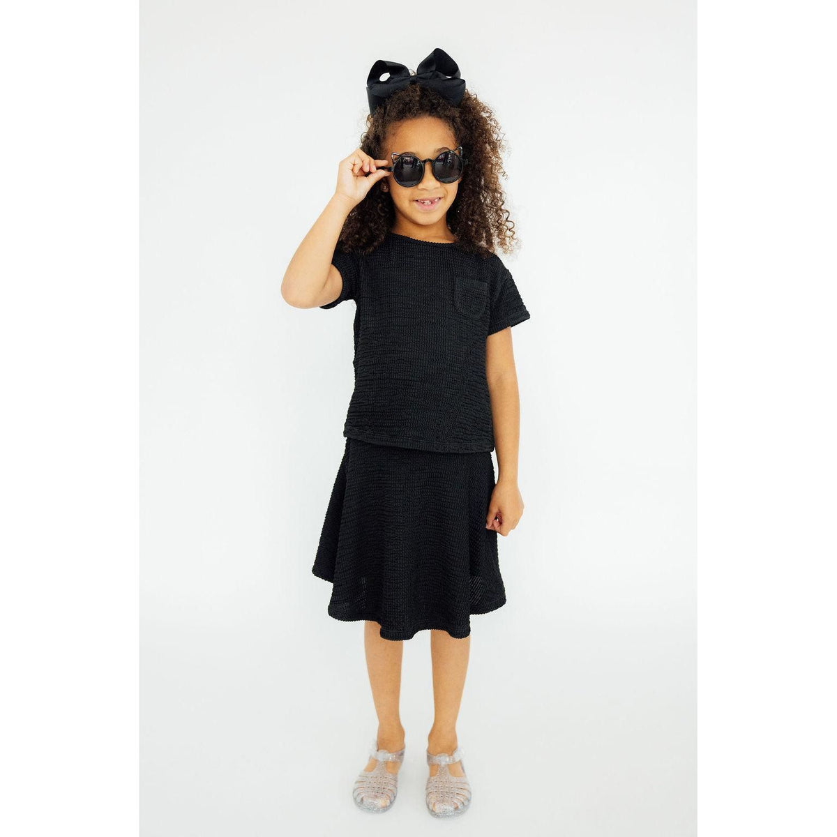Black Scrunchy Twirl Skort