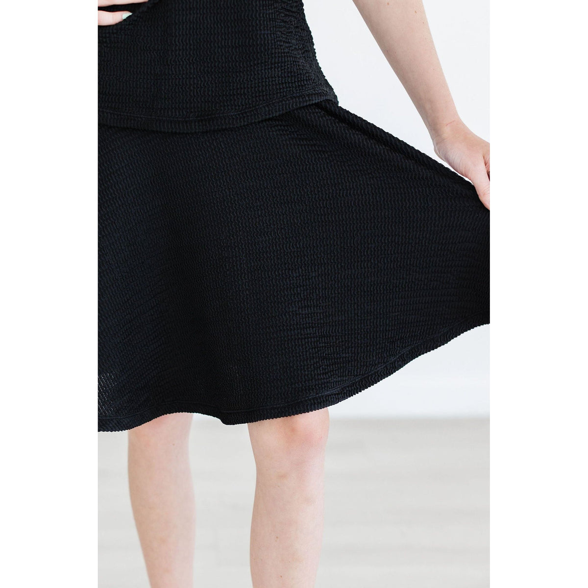 Black Scrunchy Twirl Skort