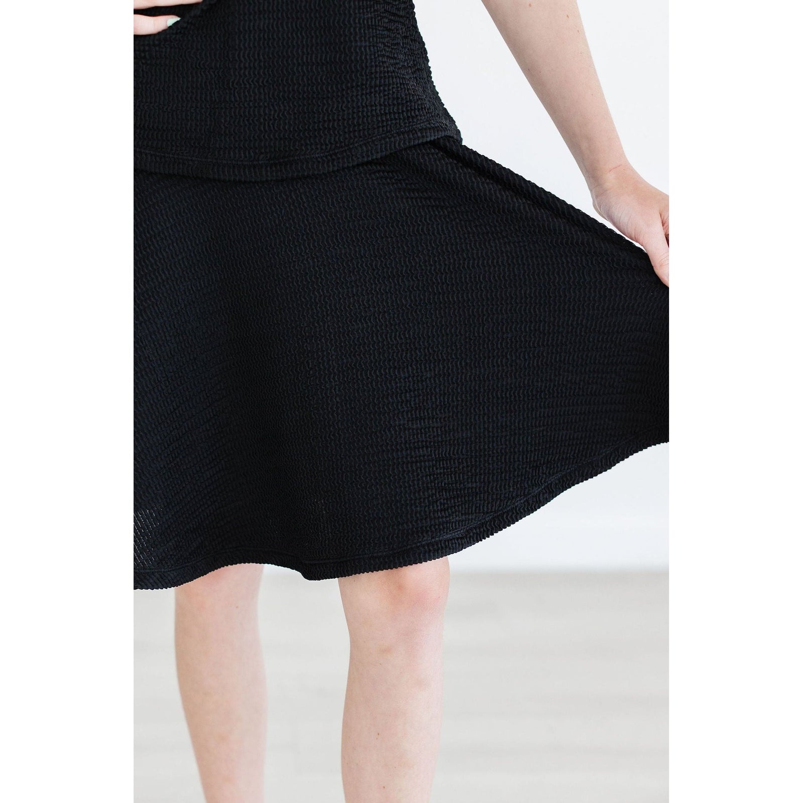Black Scrunchy Twirl Skort