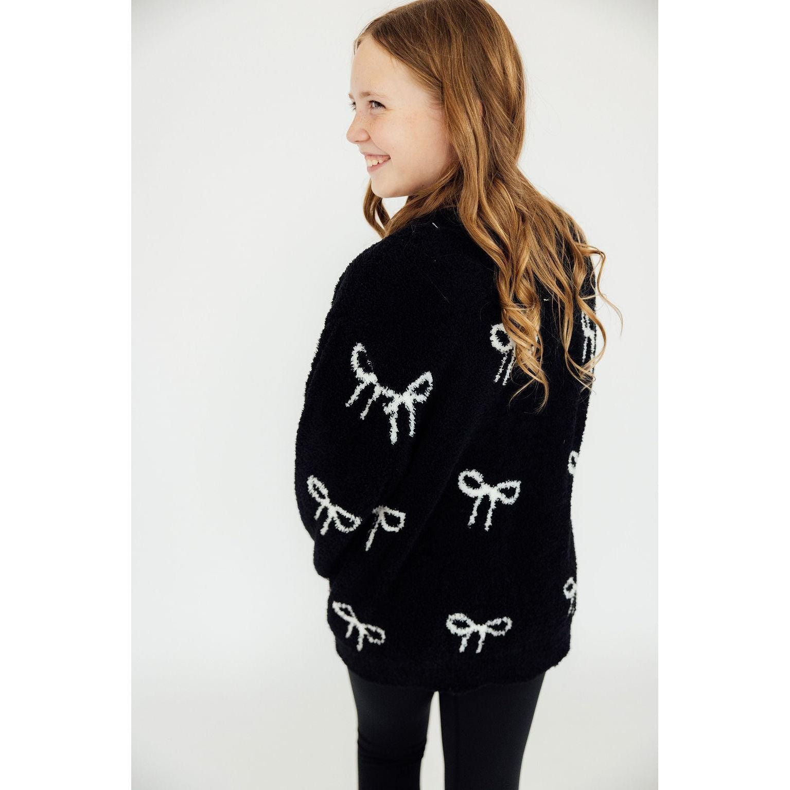 Black/Coconut Bow Cozy Cardigan