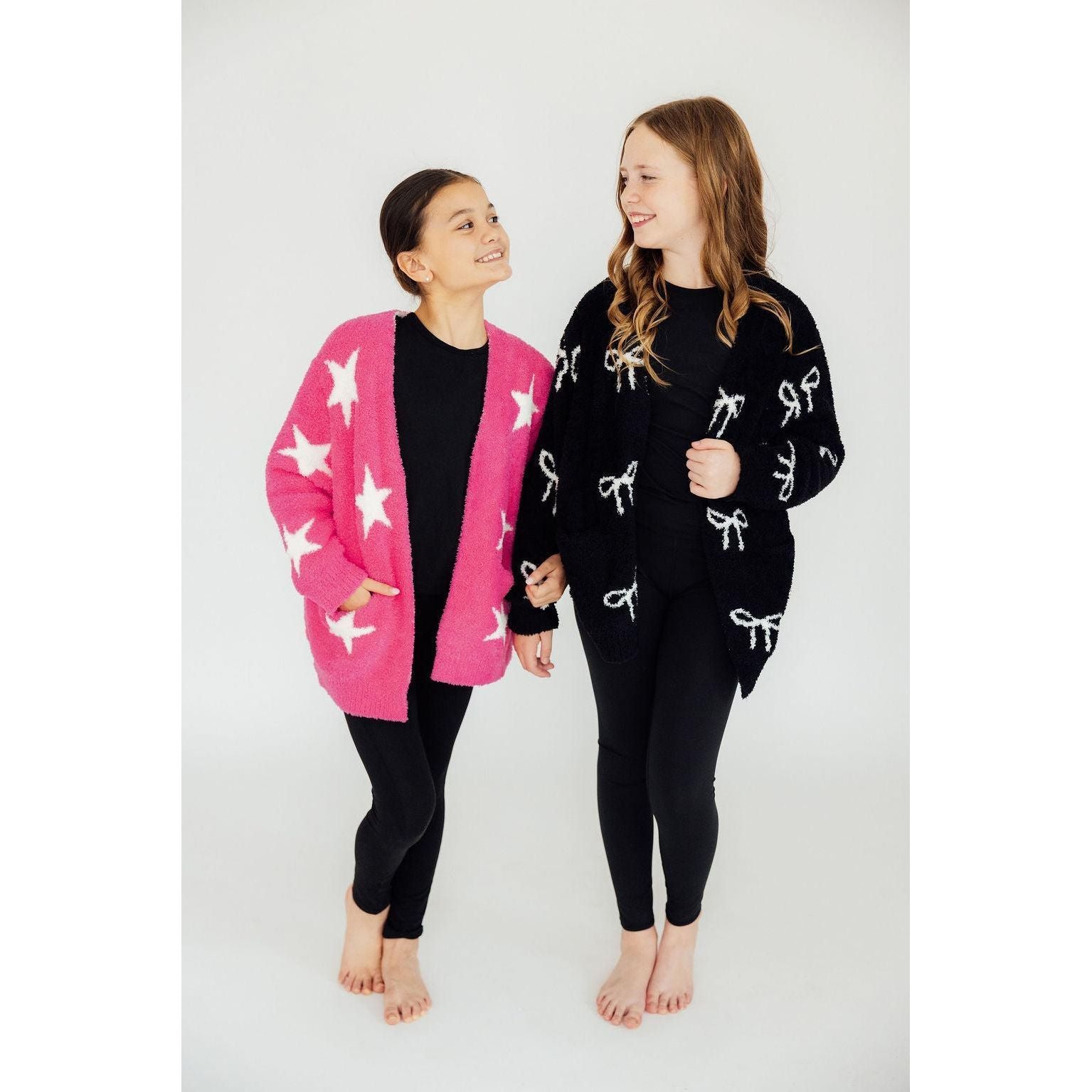 Black/Coconut Bow Cozy Cardigan