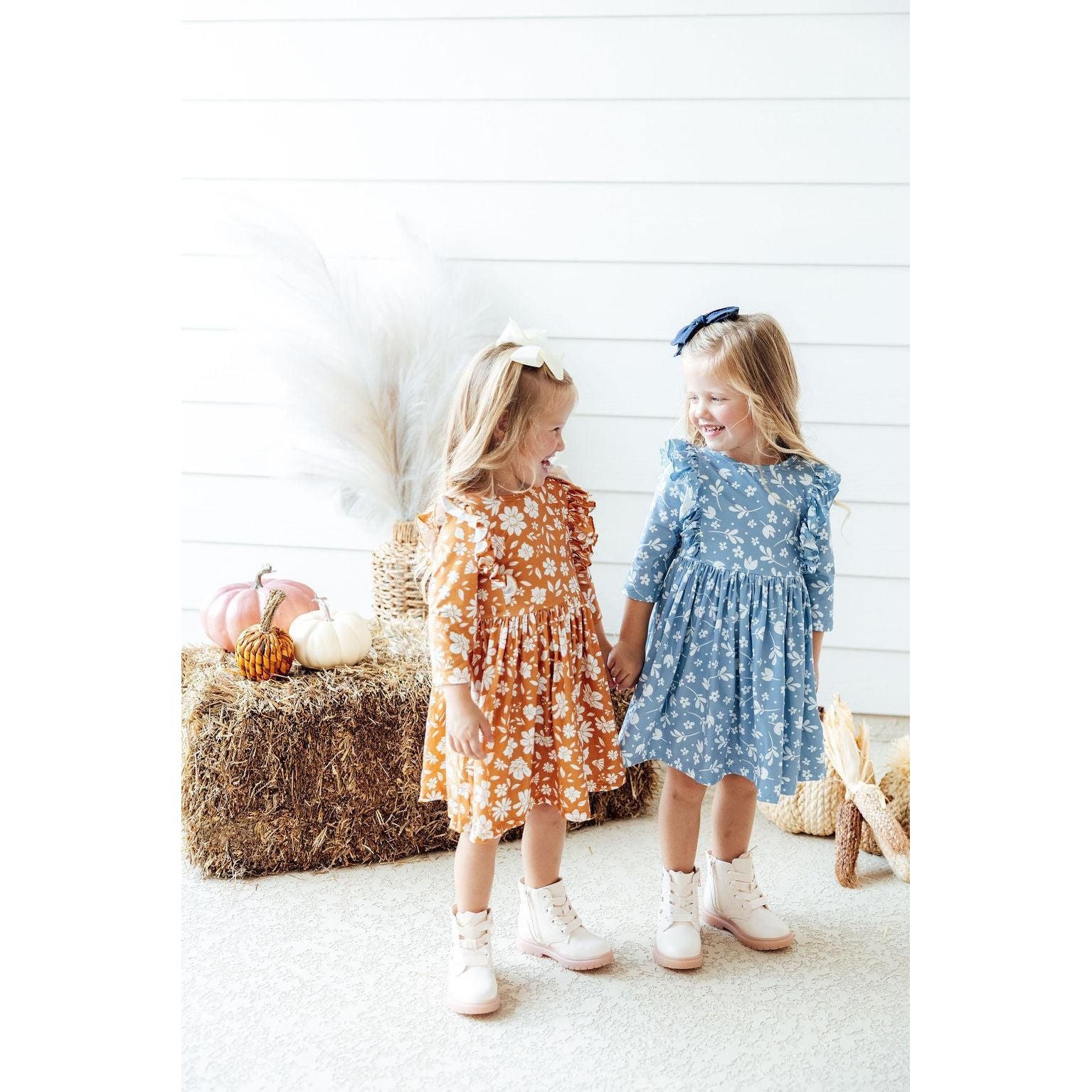 Bluebell 3/4 Sleeve Ruffle Twirl Dress