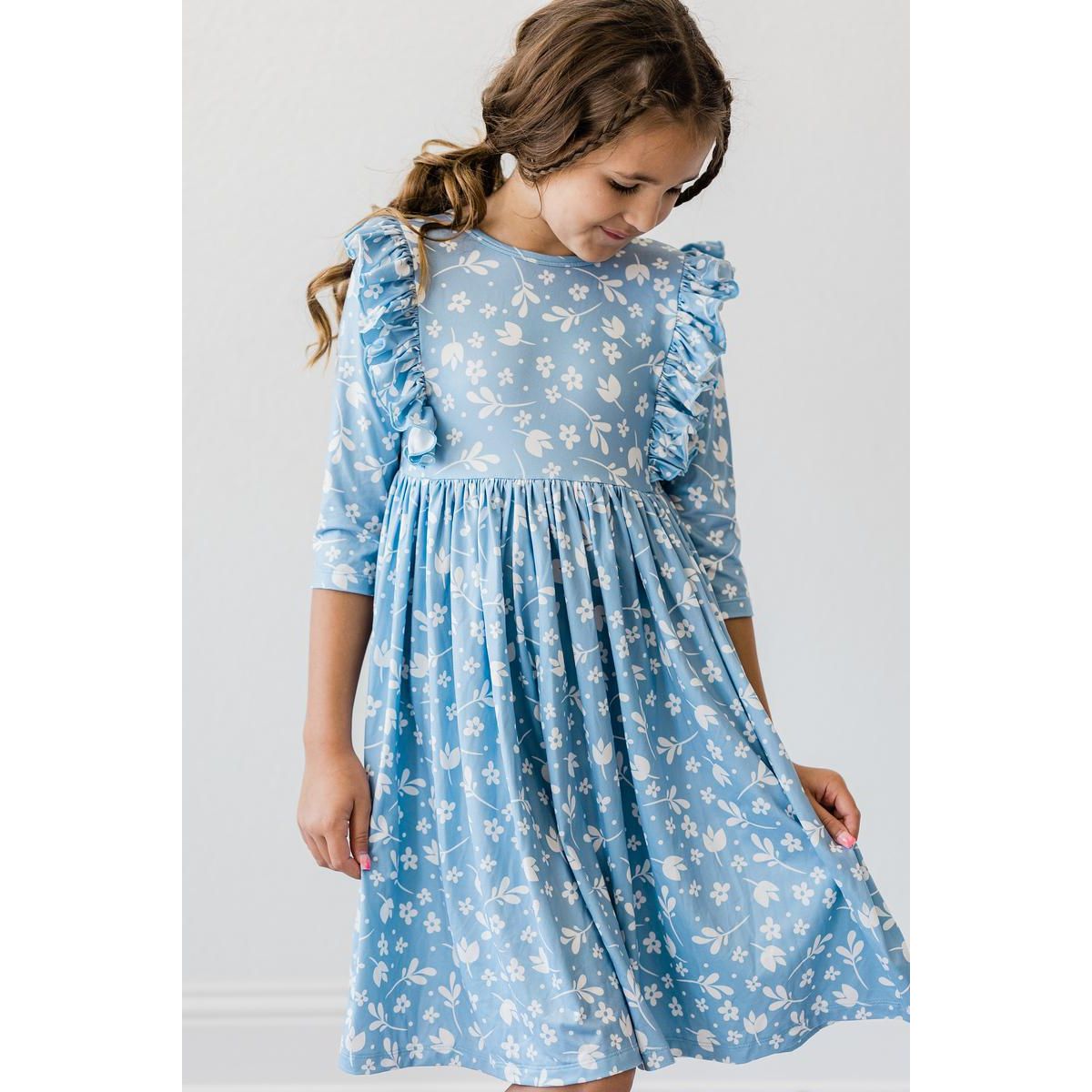 Bluebell 3/4 Sleeve Ruffle Twirl Dress