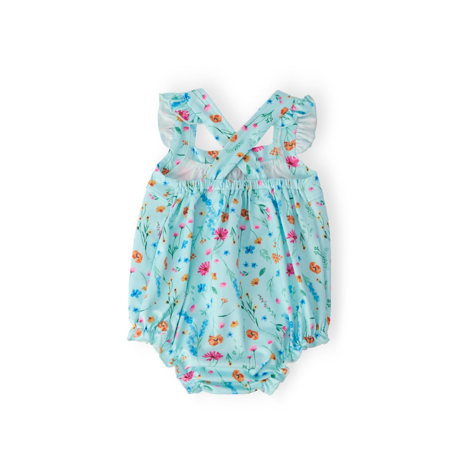 Bluebell Breeze Ruffle Cross Back Romper