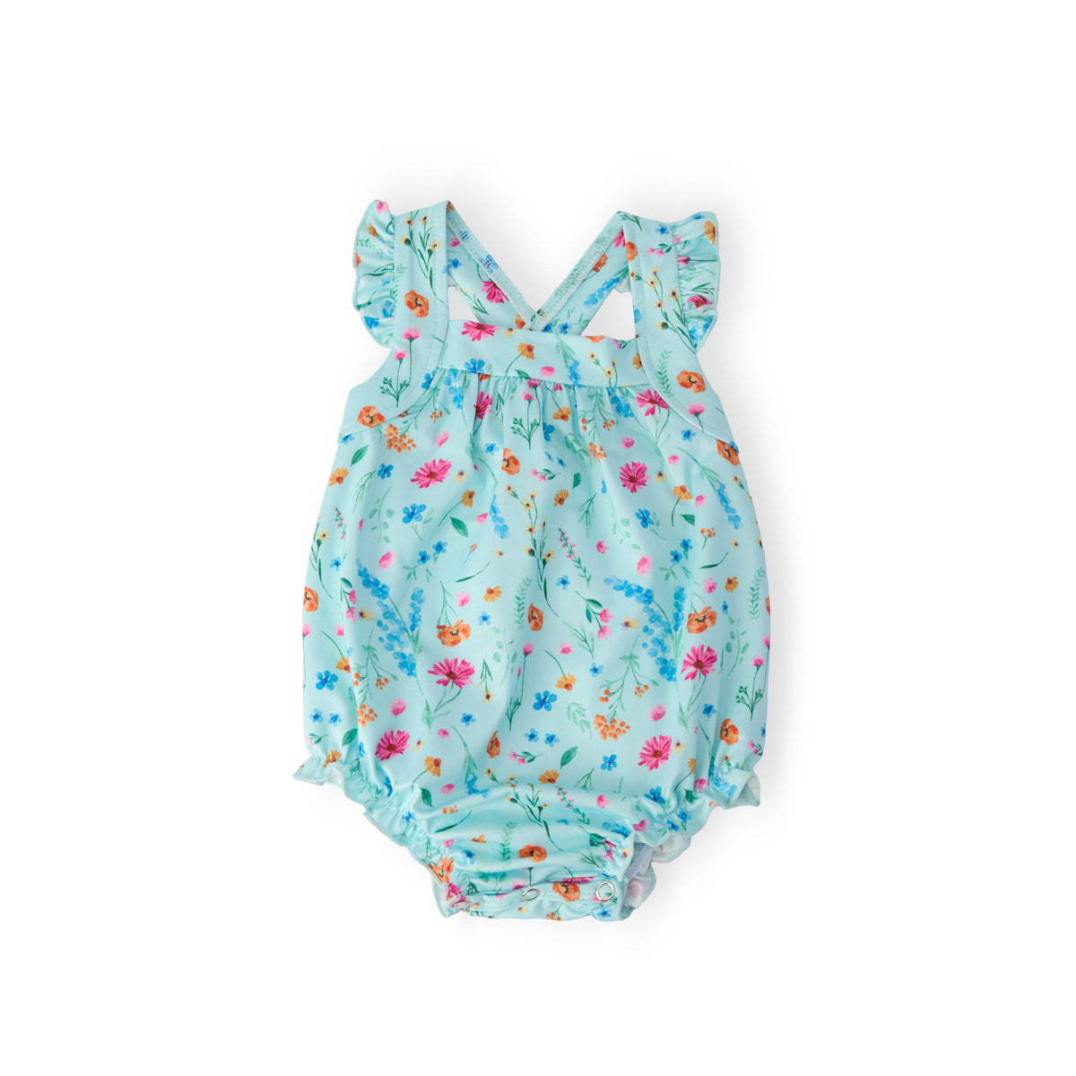 Bluebell Breeze Ruffle Cross Back Romper