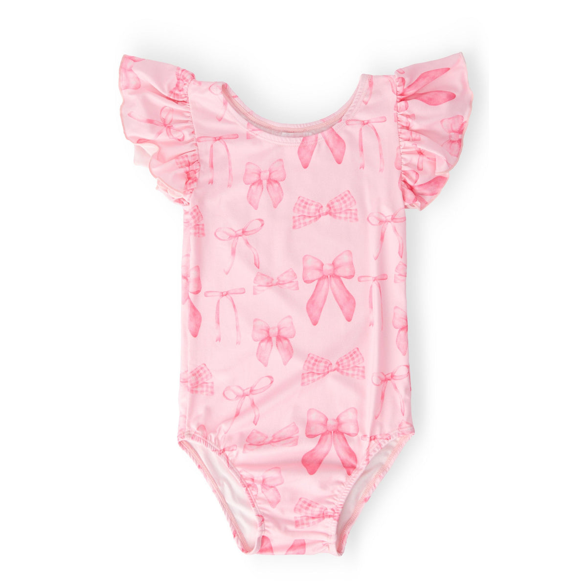 Blushing Bows S/S Flutter Sleeve Leotard