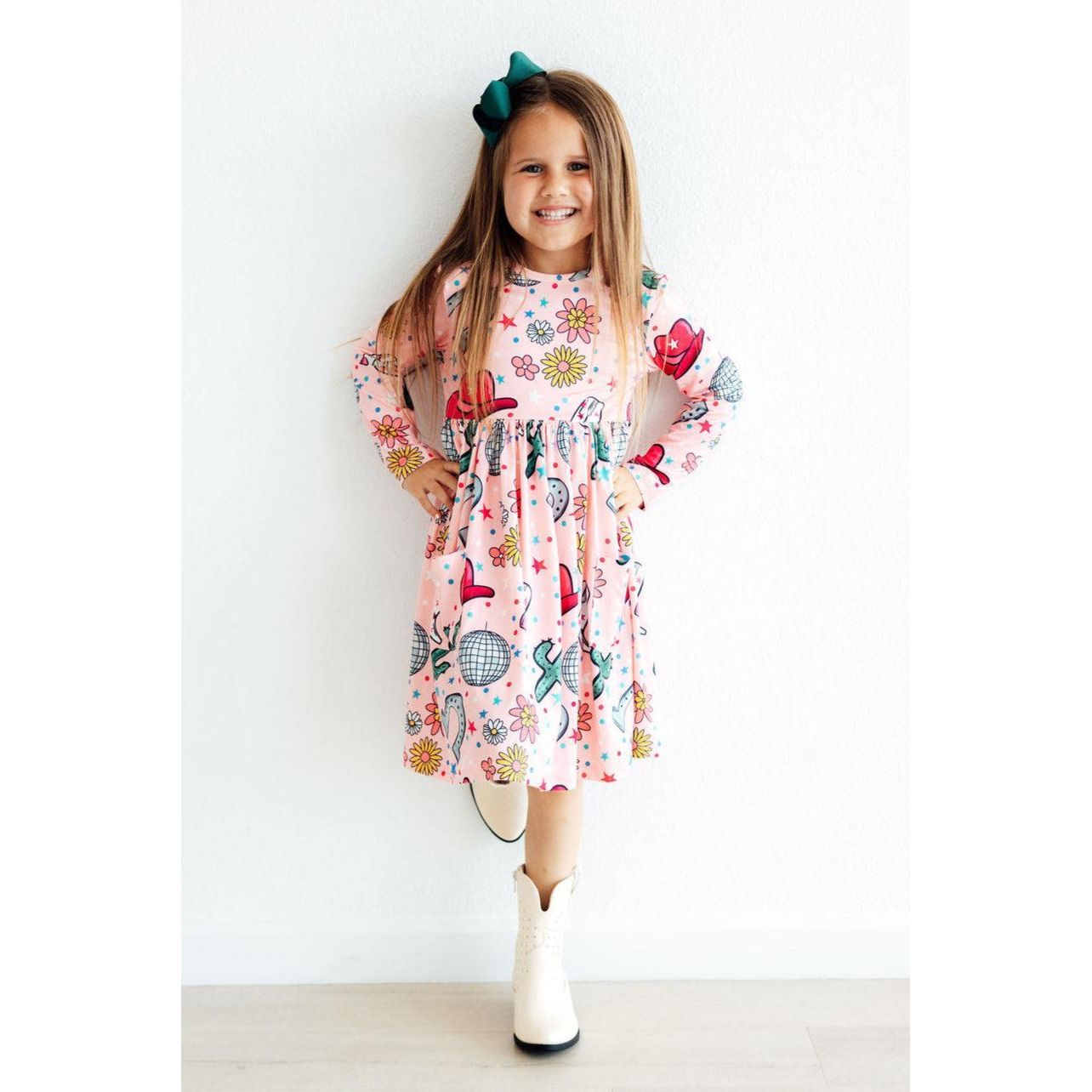 Boots & Bling L/S Pocket Twirl Dress
