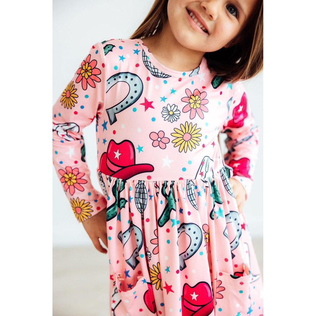Boots & Bling L/S Pocket Twirl Dress