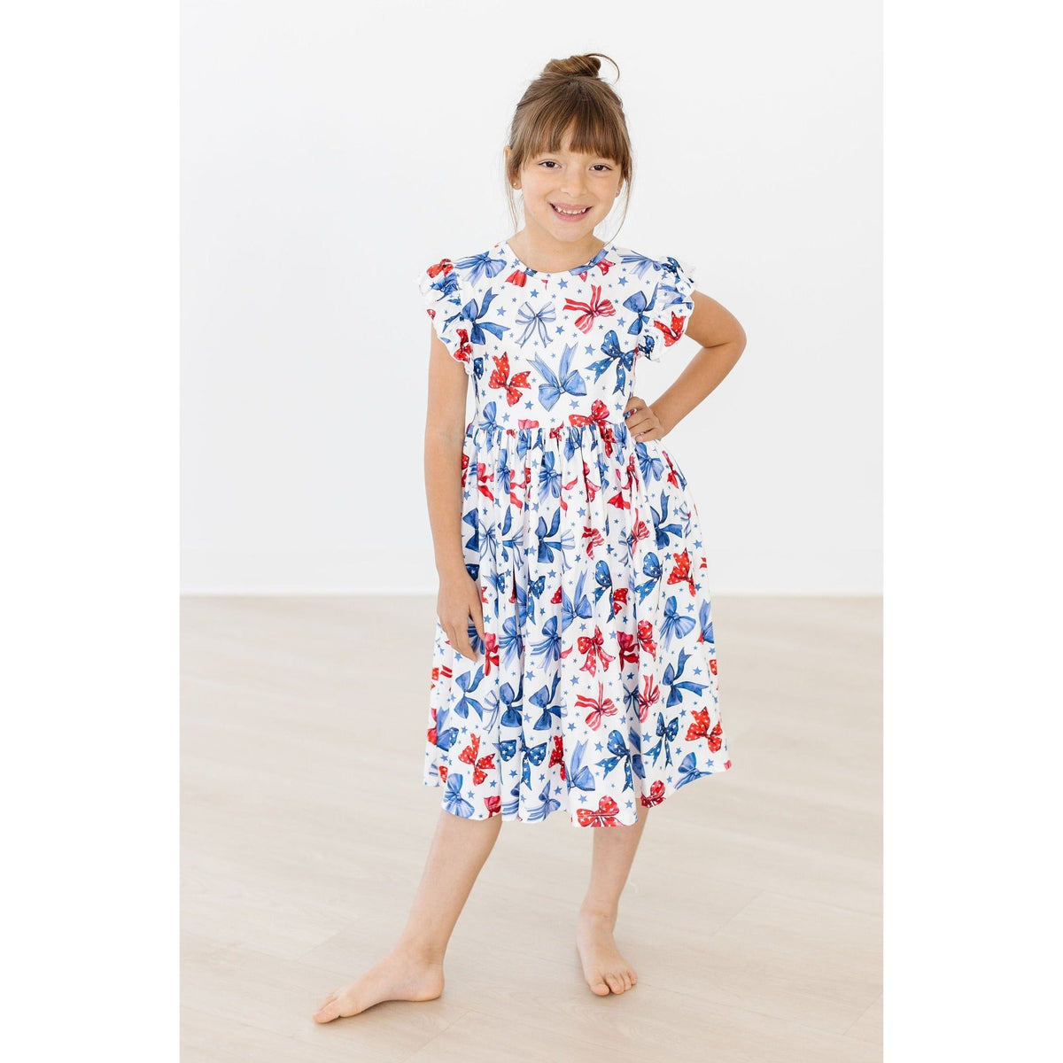 Born to Sparkle Flutter Sleeve Twirl Dress
