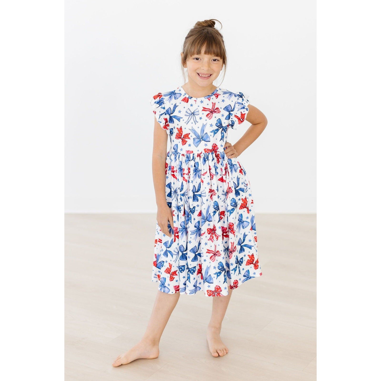 Born to Sparkle Flutter Sleeve Twirl Dress