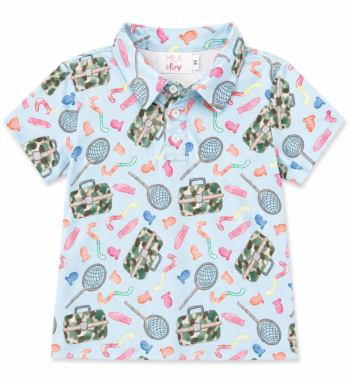Boys Fishing Snacks S/S Polo