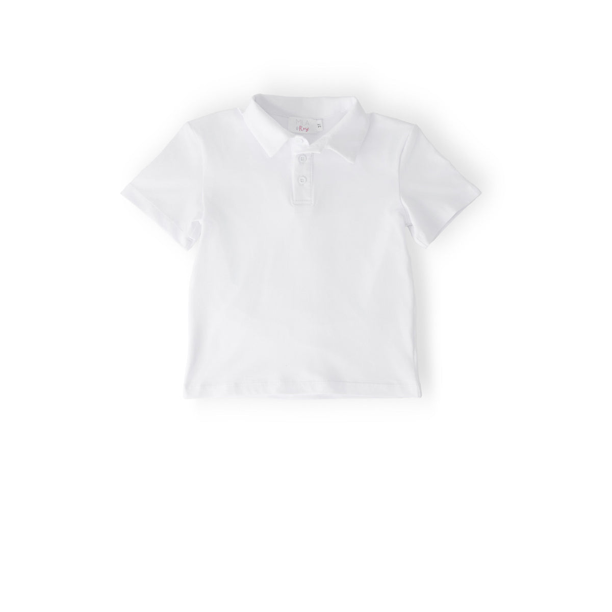 Boys White S/S Polo