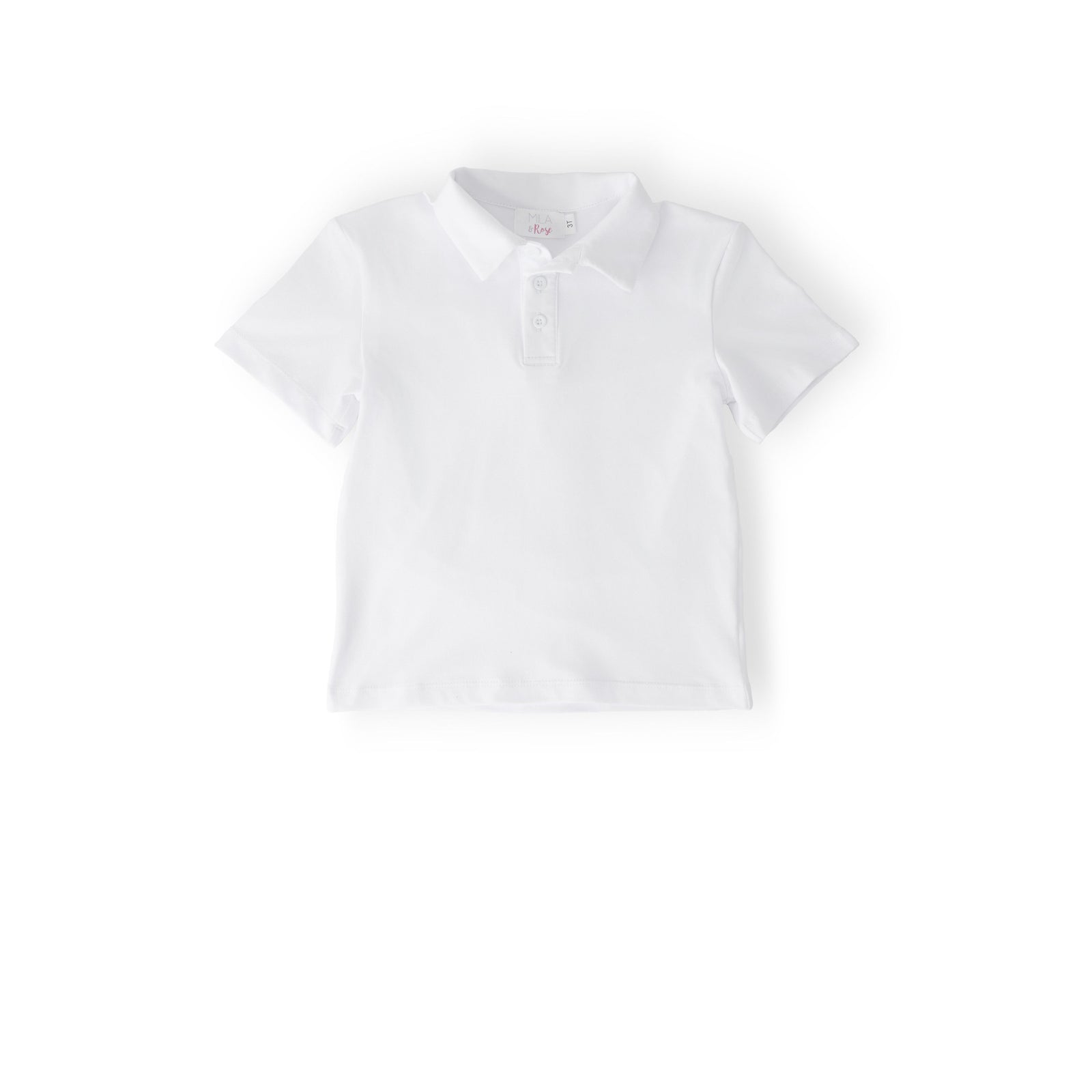 Boys White S/S Polo