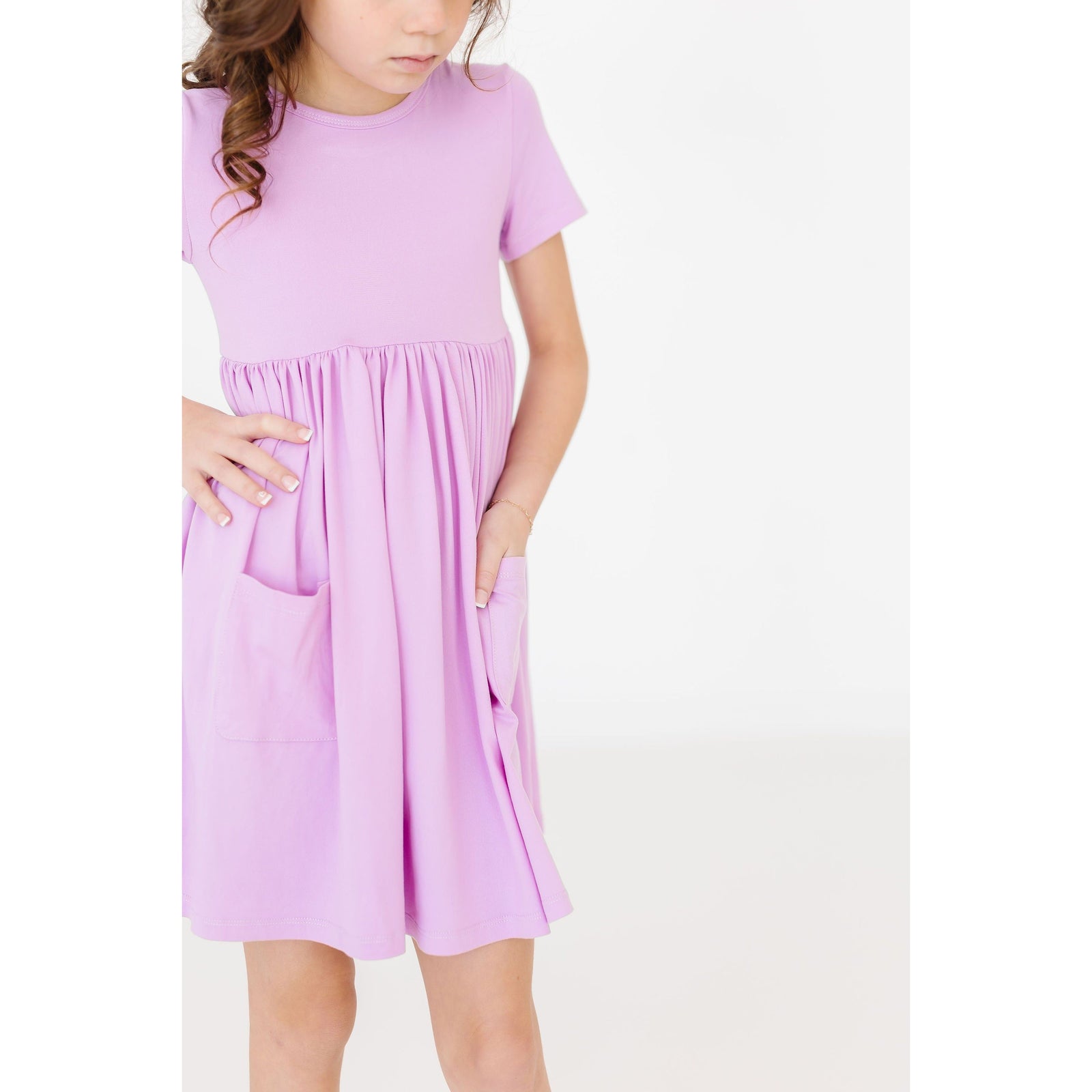 Bright Lilac S/S Pocket Twirl Dress