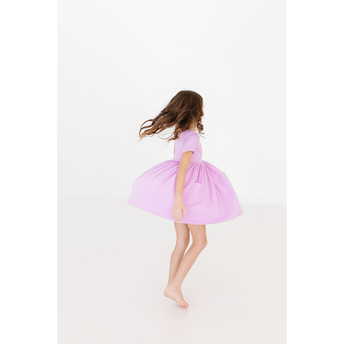 Bright Lilac S/S Pocket Twirl Dress
