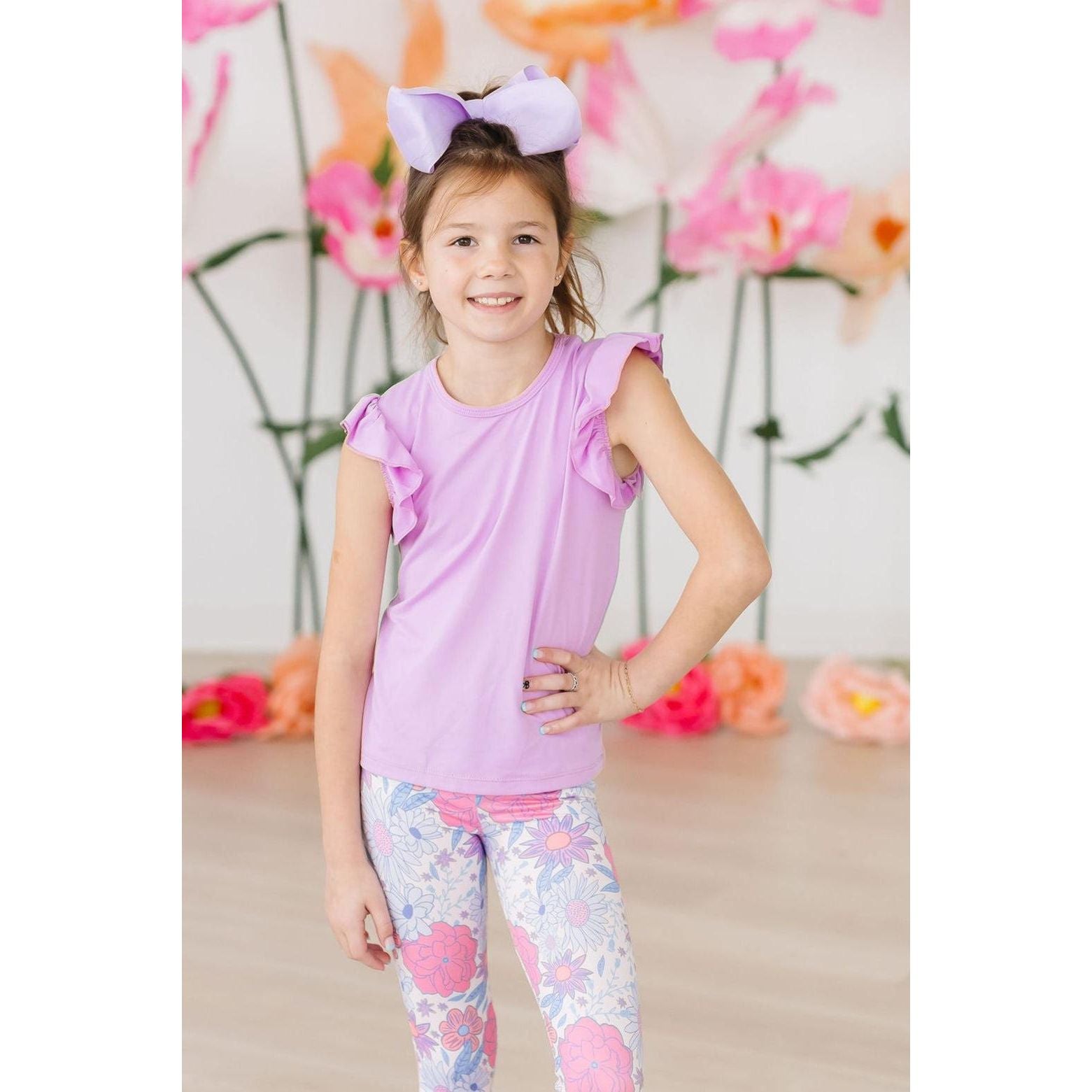 Bright Lilac S/S Ruffle Tee