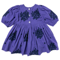 brooke dress | royal purple with embroidery