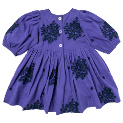 brooke dress | royal purple with embroidery