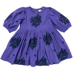 brooke dress | royal purple with embroidery