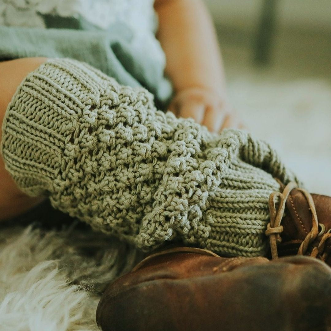 Bubble Knit Beanie and Leg Warmer Set
