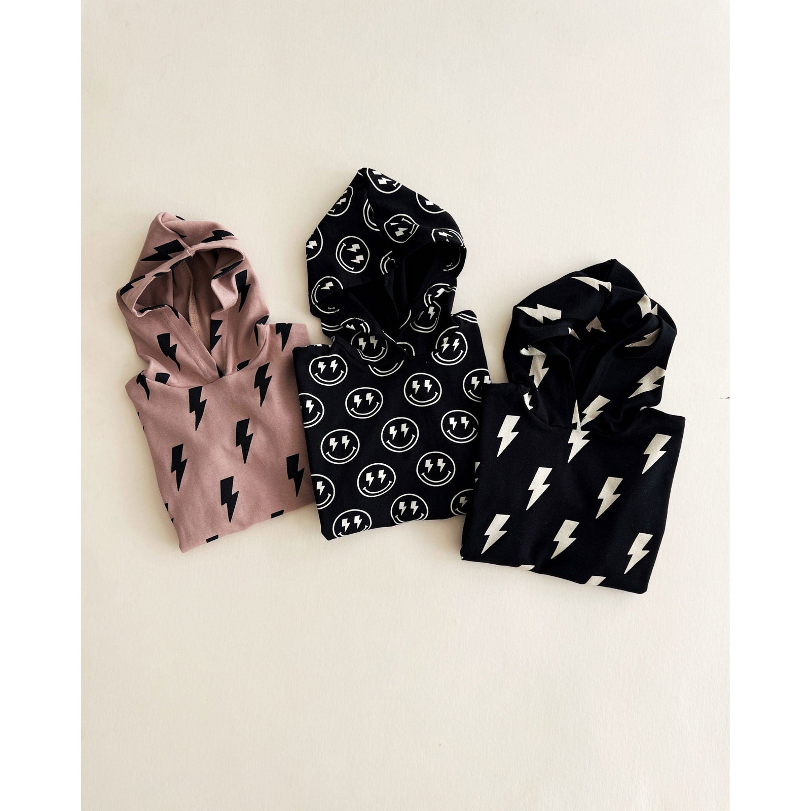 Hooded Bubble Romper  |  Black Bolts