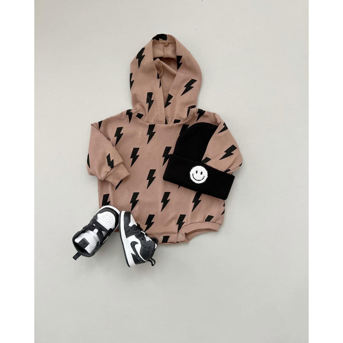 Hooded Bubble Romper  | Mocha Bolts