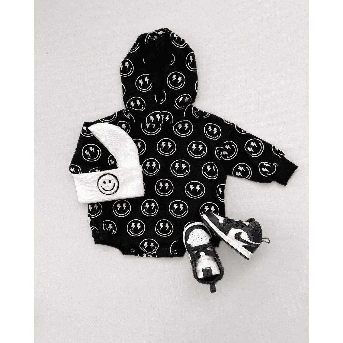 Hooded Bubble Romper  | Electric Smiley