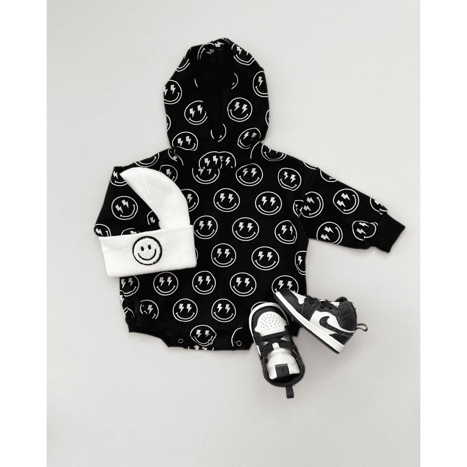Hooded Bubble Romper  | Electric Smiley