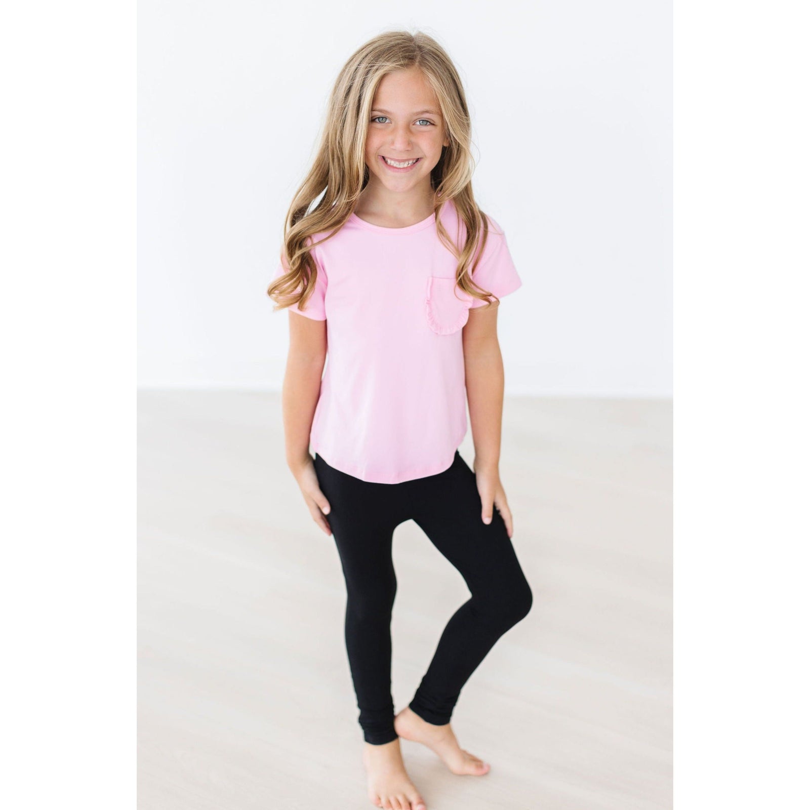 Bubblegum Pink Ruffle Pocket Tee