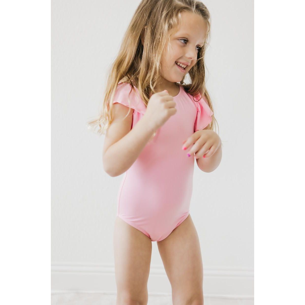 Bubblegum Pink S/S Flutter Sleeve Leotard