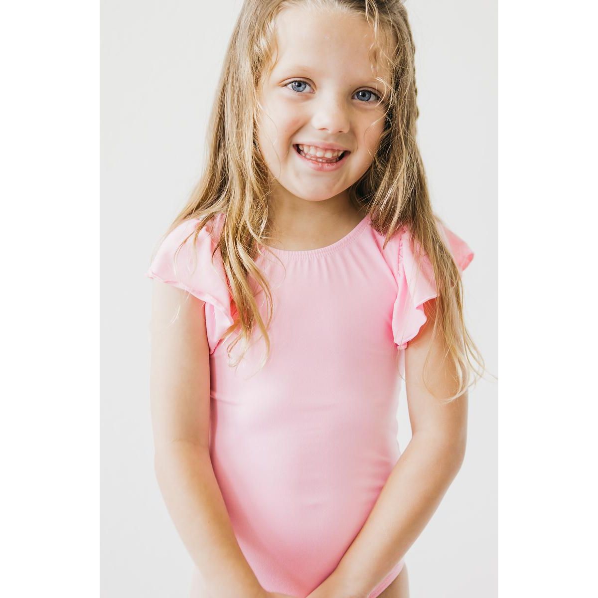 Bubblegum Pink S/S Flutter Sleeve Leotard